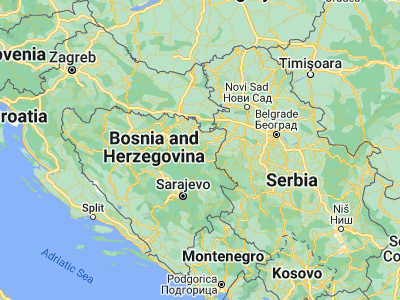 Map showing location of Gornja Tuzla (44.55659, 18.76159)
