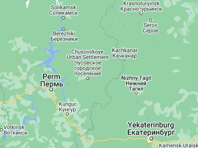 Map showing location of Gornozavodsk (58.37583, 58.32111)