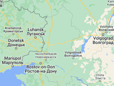 Map showing location of Gornyatskiy (48.29147, 40.9575)