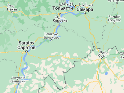Map showing location of Gornyy (51.7578, 48.5413)