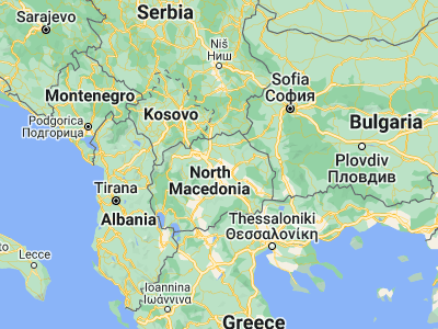 Map showing location of Gorobinci (41.87472, 21.87694)