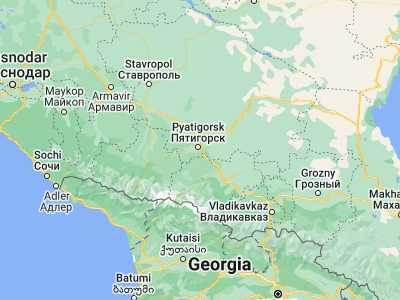 Map showing location of Goryachevodskiy (44.02361, 43.09222)