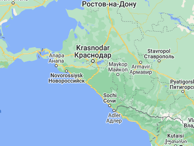 Map showing location of Goryachiy Klyuch (44.63083, 39.13)