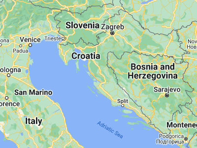 Map showing location of Gospić (44.54611, 15.37472)