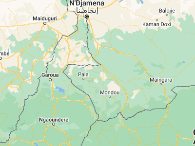 Map showing location of Gounou Gaya (9.6294, 15.5132)