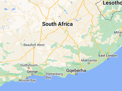 Map showing location of Graaff-Reinet (-32.25215, 24.53075)