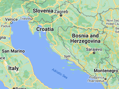 Map showing location of Gračac (44.30056, 15.85472)