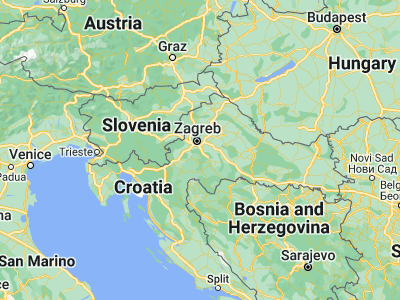 Map showing location of Gradići (45.7, 16.05)