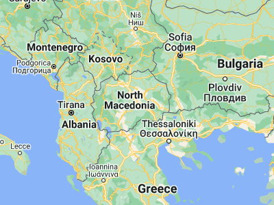 Map showing location of Gradsko (41.5775, 21.94278)