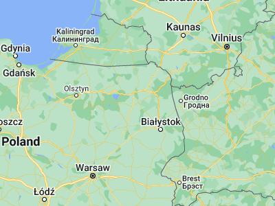 Map showing location of Grajewo (53.64728, 22.45537)