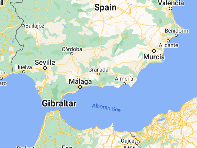 Map showing location of Granada (37.18817, -3.60667)