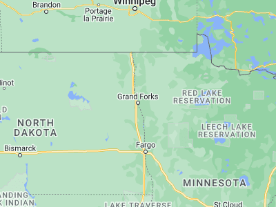 Map showing location of Grand Forks (47.92526, -97.03285)