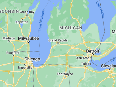 Map showing location of Grand Rapids (42.96336, -85.66809)