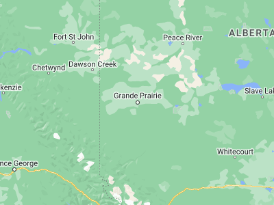 Map showing location of Grande Prairie (55.16667, -118.80271)