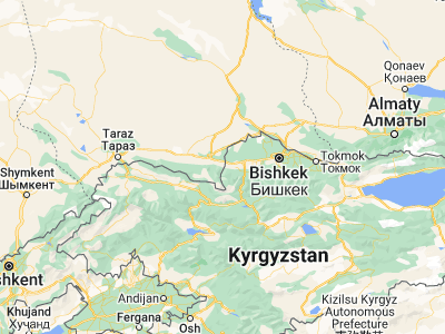 Map showing location of Granitogorsk (42.74337, 73.46906)