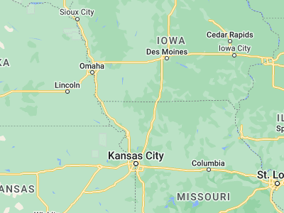 Map showing location of Grant City (40.48749, -94.41107)