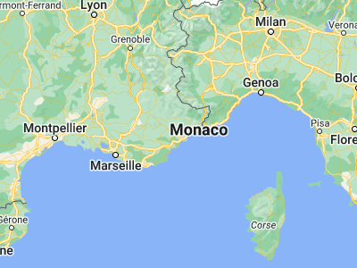 Map showing location of Grasse (43.66667, 6.91667)