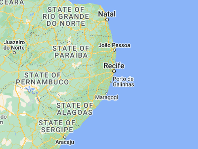 Map showing location of Gravatá (-8.20111, -35.56472)