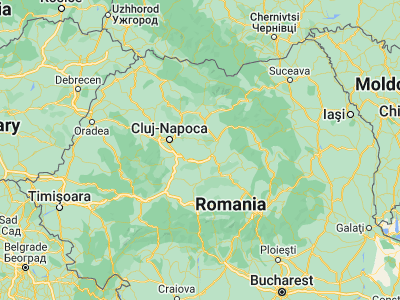 Map showing location of Grebenişu de Câmpie (46.6, 24.3)