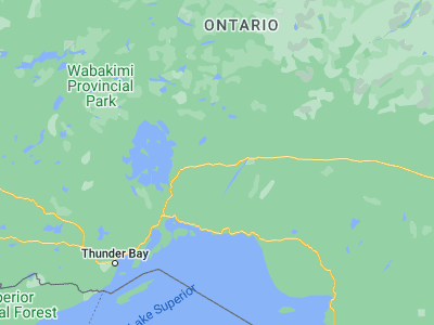 Map showing location of Greenstone (49.73343, -87.16668)