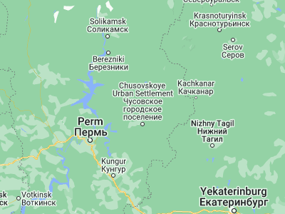 Map showing location of Gremyachinsk (58.5603, 57.851)