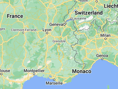 Map showing location of Grenoble (45.16667, 5.71667)
