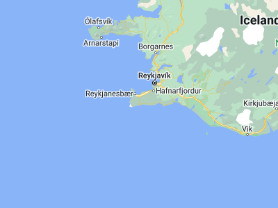 Map showing location of Grindavík (63.8424, -22.43375)