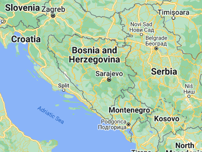 Map showing location of Gromiljak (43.96668, 18.05504)