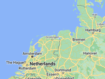 Map showing location of Groningen (53.21917, 6.56667)