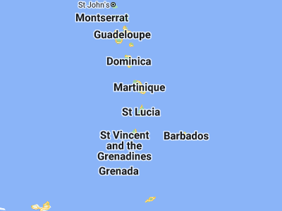 Map showing location of Gros Islet (14.06667, -60.95)