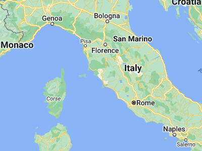 Map showing location of Grosseto (42.77142, 11.10794)