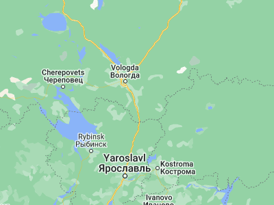 Map showing location of Gryazovets (58.88, 40.2525)