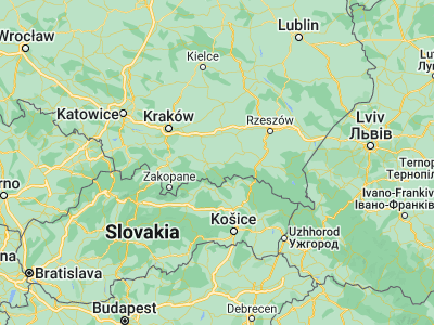 Map showing location of Grybów (49.62439, 20.94797)