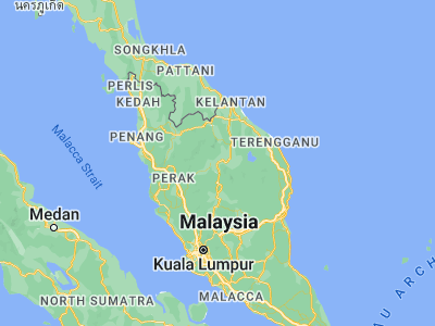 Map showing location of Gua Musang (4.8823, 101.9644)