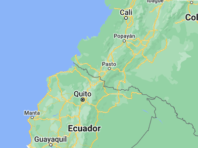 Map showing location of Guachucal (0.96093, -77.7316)