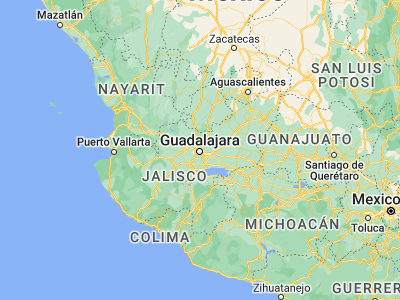 Map showing location of Guadalajara (20.66667, -103.33333)
