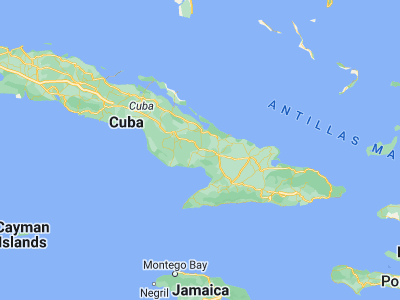 Map showing location of Guáimaro (21.05, -77.35)
