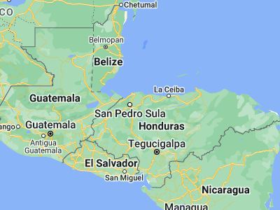 Map showing location of Guaimitas (15.5, -87.71667)