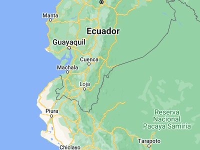 Map showing location of Gualaquiza (-3.4, -78.55)
