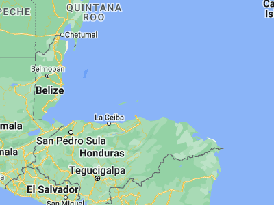 Map showing location of Guanaja (16.4, -85.9)