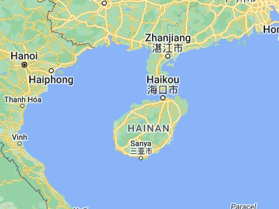 Map showing location of Guangcun (19.81766, 109.47686)