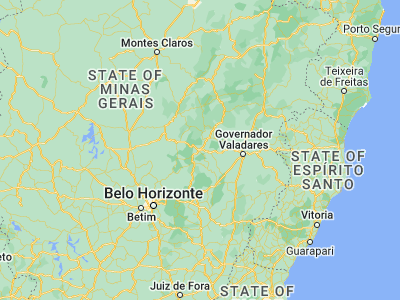 Map showing location of Guanhães (-18.775, -42.9325)
