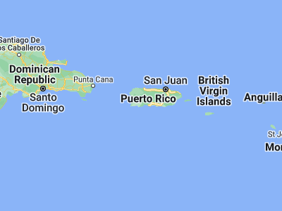 Map showing location of Guánica (17.97163, -66.90795)