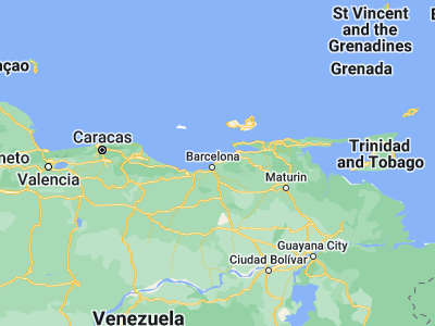 Map showing location of Guanta (10.23448, -64.59552)