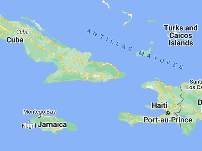 Map showing location of Guantánamo (20.14444, -75.20917)