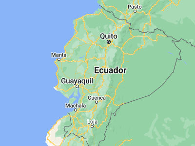 Map showing location of Guaranda (-1.6, -79)