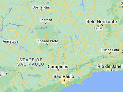 Map showing location of Guaranésia (-21.29917, -46.8025)