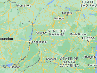 Map showing location of Guaraniaçu (-25.10083, -52.87806)