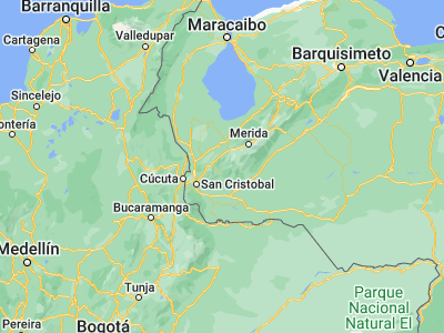 Map showing location of Guaraque (8.15347, -71.73563)