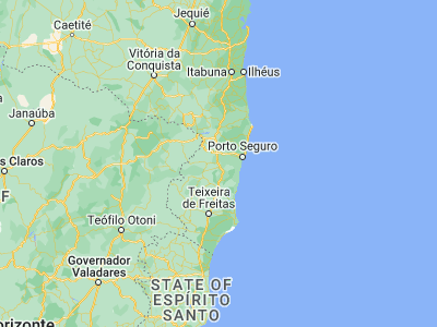 Map showing location of Guaratinga (-16.56667, -39.56667)
